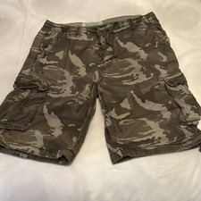 Mantaray Men's Khaki Camouflage Cotton Cargo Shorts Size 42