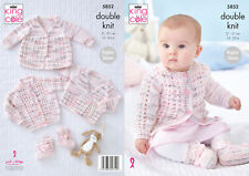 Knitting Pattern Lace Matinee Coat Cardigans Bootees King Cole Double Knit 5852