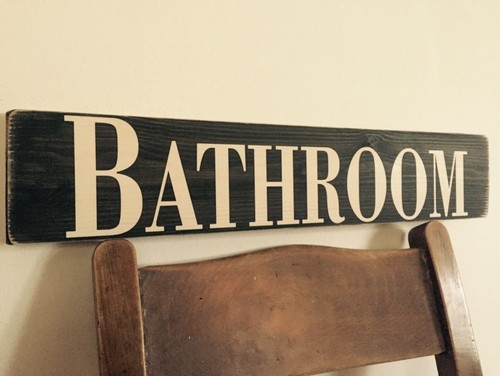 Bathroom sign plaque - sign,