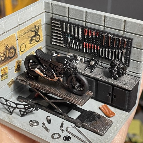 Diorama garage car repair - diorama,