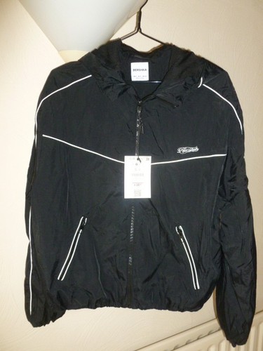 Bershka black hooded zipped - bershka,