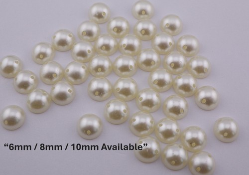 Cream ivory half drilled pearl - half,