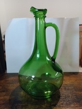 Vintage Green Glass Jug Long