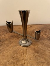 Vintage Grenadier England Zinc Silver Plate Double Candlestick & Bud Vase H 14cm