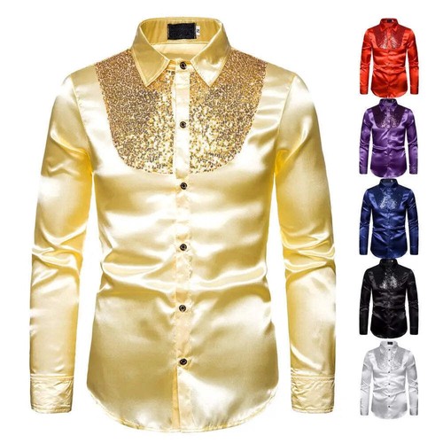 Men shirt glitter sequins - men's,