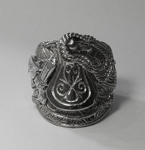Saddle ring with gun detail - ring,