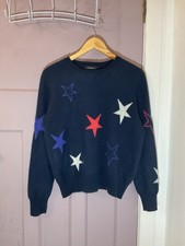Navy Blue 100% Cashmere Star
