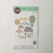 Sizzix Thinlits Die Set Rainy Days & Sunshine & Magnet Sheet Discontinued Rare