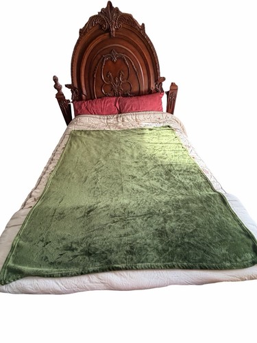 Green plush throw - green, blanket