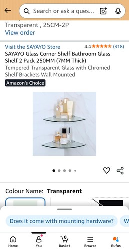 Clear 30cm floating glass - 30cm,