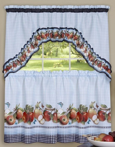 3pc printed curtains set - printed, set:2