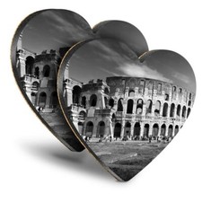 2x Heart MDF Coasters - BW - Roman Colosseum Italy Rome  #41655