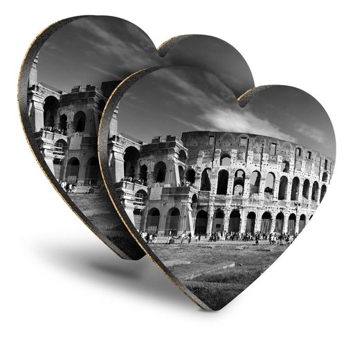 Heart mdf coasters bw - mdf,
