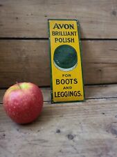 Avon polish tin door plate finger plate Enamel sign.Vintage sign boots leggings