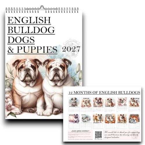 English bulldog calendar - english,