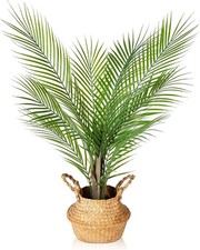 Artificial Fake Plants in Pot AUCTION 80cm Palm Tree with Woven Basket 