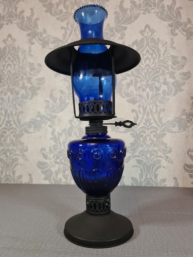 Oil lamp cobalt blue - oil,