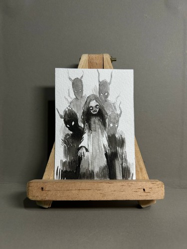 Creepy dark art - art, aceo
