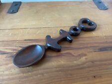 ANTIQUE WOODEN WELSH CYMRU WALES LOVE SPOON DEPICTING NAUTICAL ANCHOR AND HEART