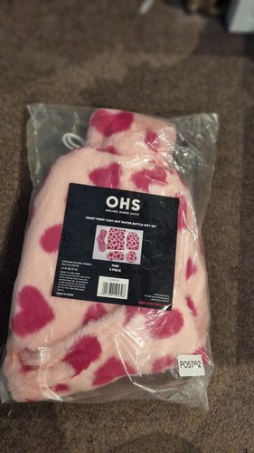 Ohs hot water bottle set - hot,