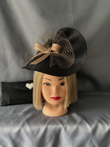 Blackfascinator with gold - gold, bow