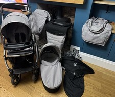 Oyster Max 2 Silver Mist Pushchair Pram Stroller Carrycot Rain-cover Footmuff