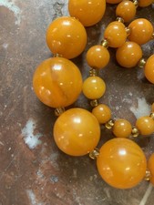 Vintage Phenolic Amber Bakelite Catalin beads Component Handles marbled old 58g