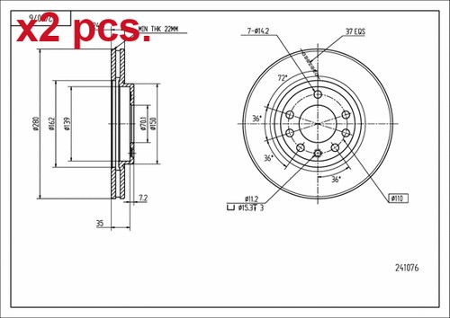 Pcs front brake disc rotos - disc,