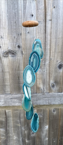 Natural teal blue - blue, agate