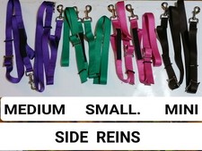 pair SIDE REINS, elasticated insert MINI, SHETLAND SMALL PONY, PONY, COB, F/S