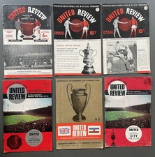 Bundle Of 6 Manchester United Home Football Programmes 1960s Man Utd