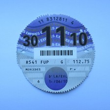 UK Road Tax Disc 30 November 2010 (11 10 Mercedes Benz Birthday Present Old Car)