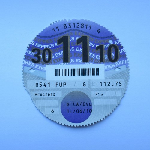 Road tax disc november - tax,