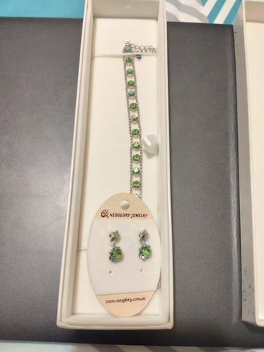 Neoglory green stone - , earring