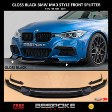 FOR BMW 3 SERIES F30 F3 FRONT1 LIP FRONT SPLITTER SKIRT MADD STYLE GLOSS BLACK