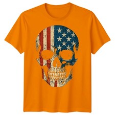 Distressed American Flag Skull