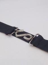 Vintage Black Elasticated Snake Buckle Belt 36"-44" Jeans Trousers 