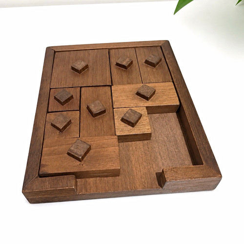 Wooden sliding block brain - wooden,