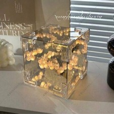 Table Lamp Crystal Night Light Touch Control USB Rechargeable Bedside Lamp Decor