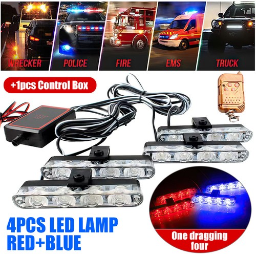 Led red blue police - &,
