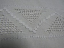 Large Antique Fine Linen Top  Bed Sheet  Lefkara Embroidery Crochet  86" x 101"