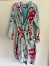 Pip Studio Turquoise Hooded Terry Towelling Bathrobe Dressing Gown Size L