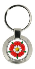 Tudor Rose Metal Key Ring