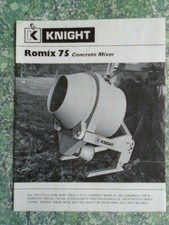 Knight Romix 75 Tractor Mounted PTO Concrete Mixer  Brochure / Leaflet 9438F