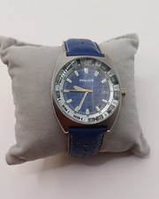 Police Stainless Steel 11256J Leather Strap Watch, 40mm, New