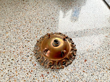 Vintage heavy brass ceiling rose, (4 hook)