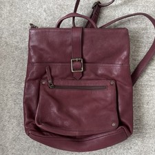 FatFace AVA Multifunctional Leather Bag Backpack oxblood  RRP £89 PRELOVED
