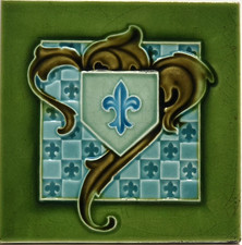 Art Deco Fireplace Tile Floral