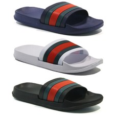 MENS NEW SUMMER FLIP FLOPS SLIDERS SHOWER BEACH GYM MULES POOL SLIP ON SANDALS 