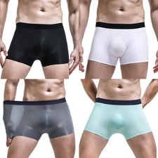 Men Boxer Shorts Ice Silk Sexy